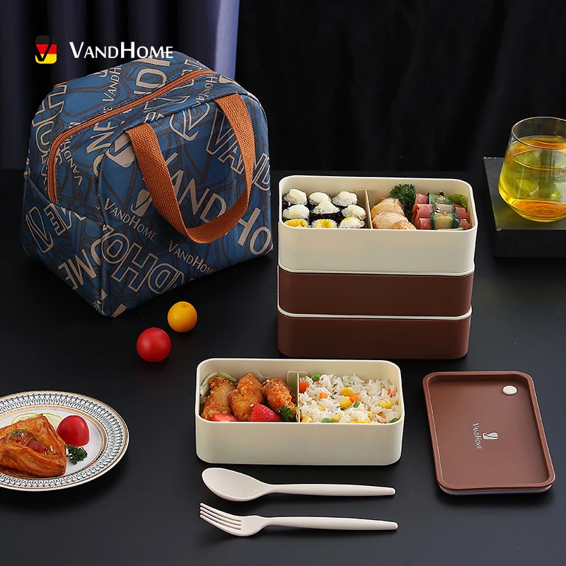 

VandHome Portable Kid's Lunch Box With Movable Compartments Microwave Plastic Bento Box For Salad Fruits Food Container Box