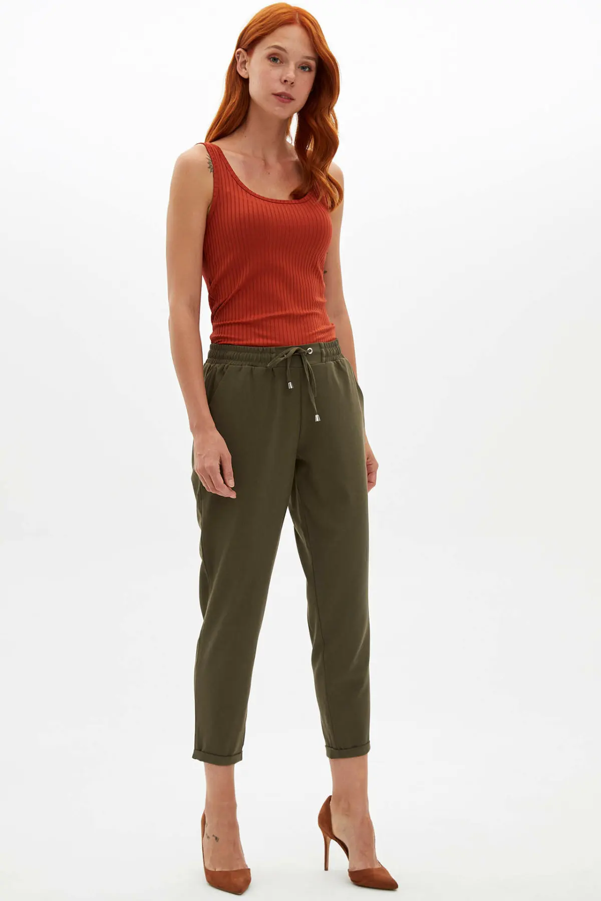 DeFacto женские весенние однотонные топы без рукавов Женские повседневные красные