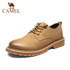 Мужские туфли CAMEL, осень 2021, модные классические кожаные туфли с низким верхом, в стиле ретро, повседневные, трендовые мужские рабочие туфли желтого цвета