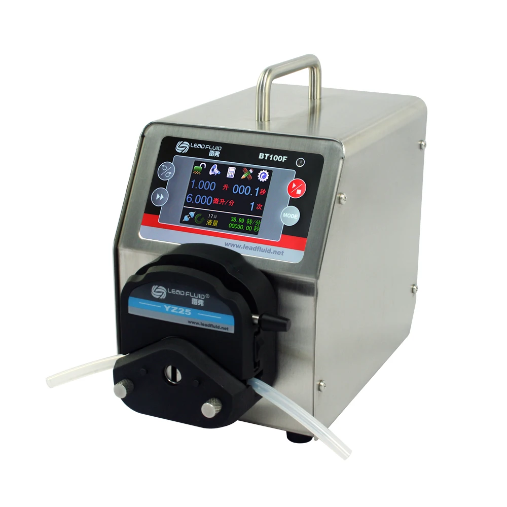 

BT100F YZ25 Touch Screen Intelligent Dispensing Peristaltic Pump Precise Control Dosing Liquid Lab Tubing Pump 0.16~420ml/min