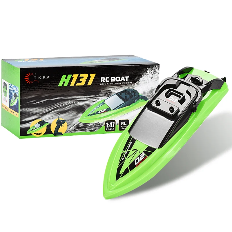 

RC Boat 2.4 Ghz Remote Control Speedboat Kids Toy Rechargeable Batteries For Children Gift High Speed Racing Boat Waterproof