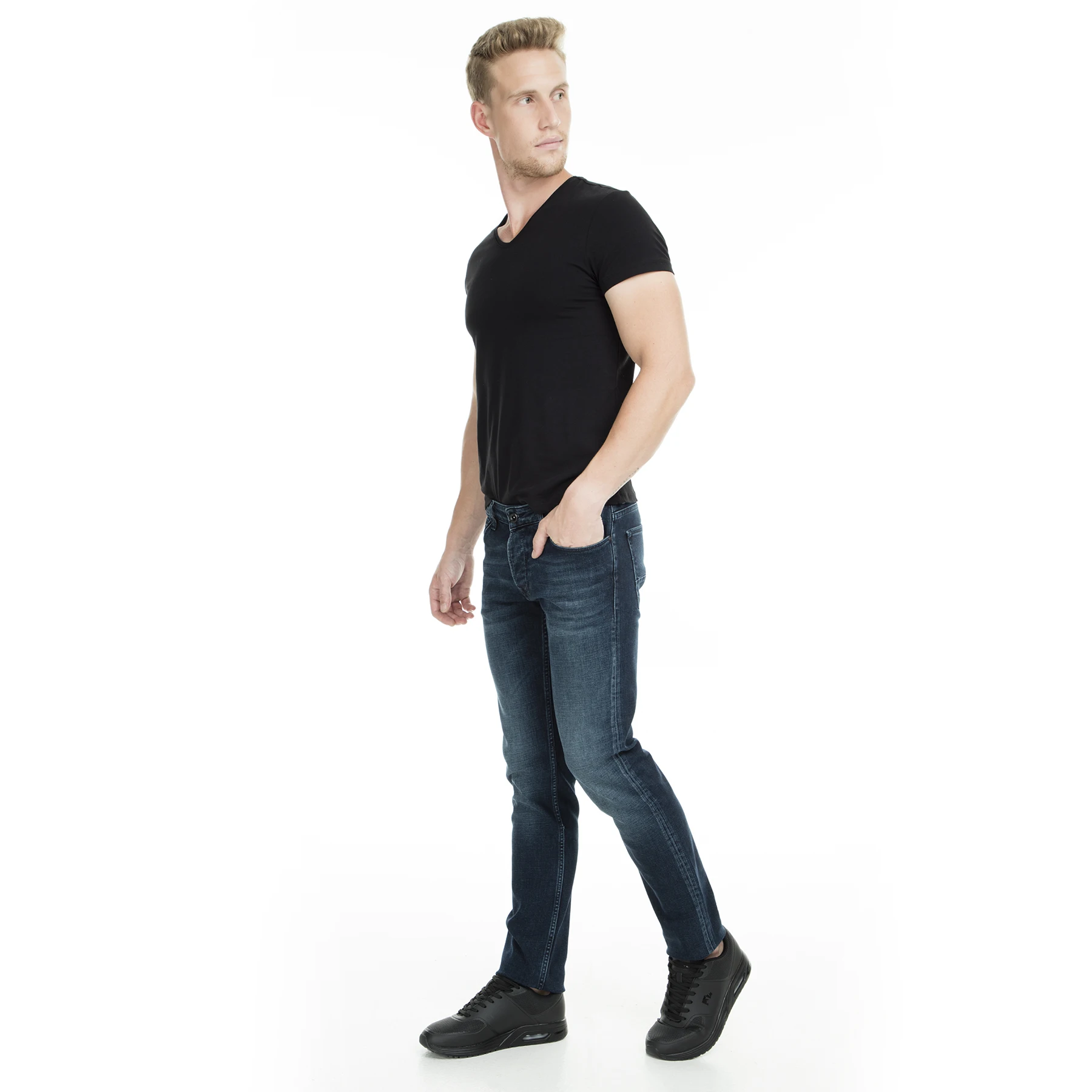 Buratti нормальная Талия Труба колокольчик джинсы мужские брюки 7144 f590порту | Мужская