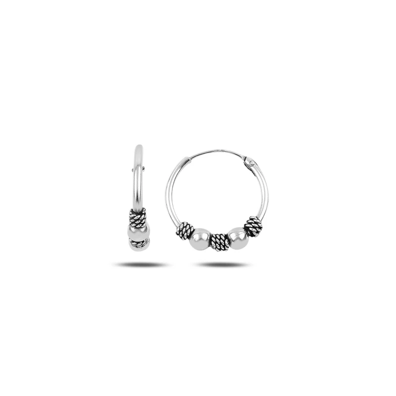 

Серебряные 925 пробы 18 мм окисленные серьги-кольца
