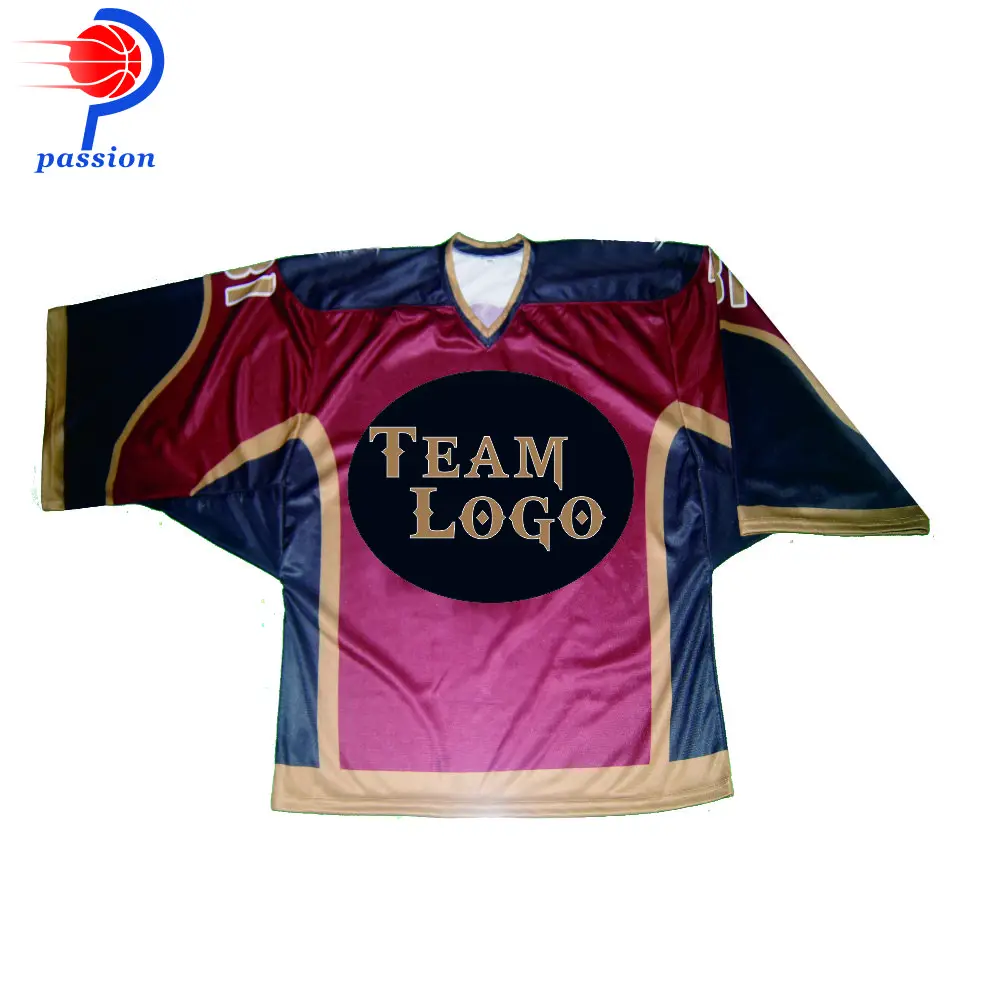 MOQ 5 pcs $40 each Factory Wholesale Price Maroon Hockey Goalie Jersey Shirts For Games | Спорт и развлечения