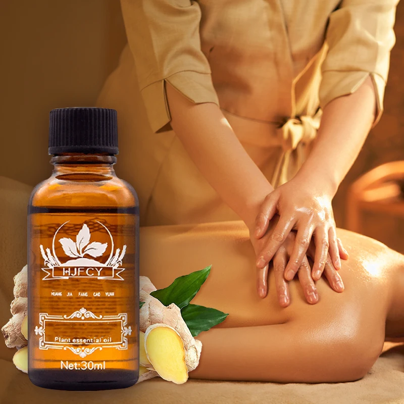 

HJFCY Natural Plant Therapy Lymphatic Drainage Ginger Oil Natural Anti Aging Essential Oil Body Massage To Help Sleep Oil 30ml