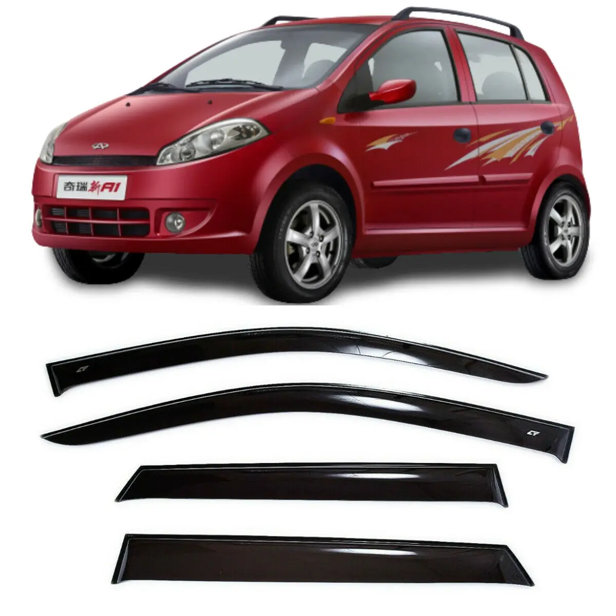 Дефлекторы окон Cobra Tuning C20306 на авто Chery Kimo A1 / DR2 Hb 2006 2013 4 шт./комп. ветровики от дождя