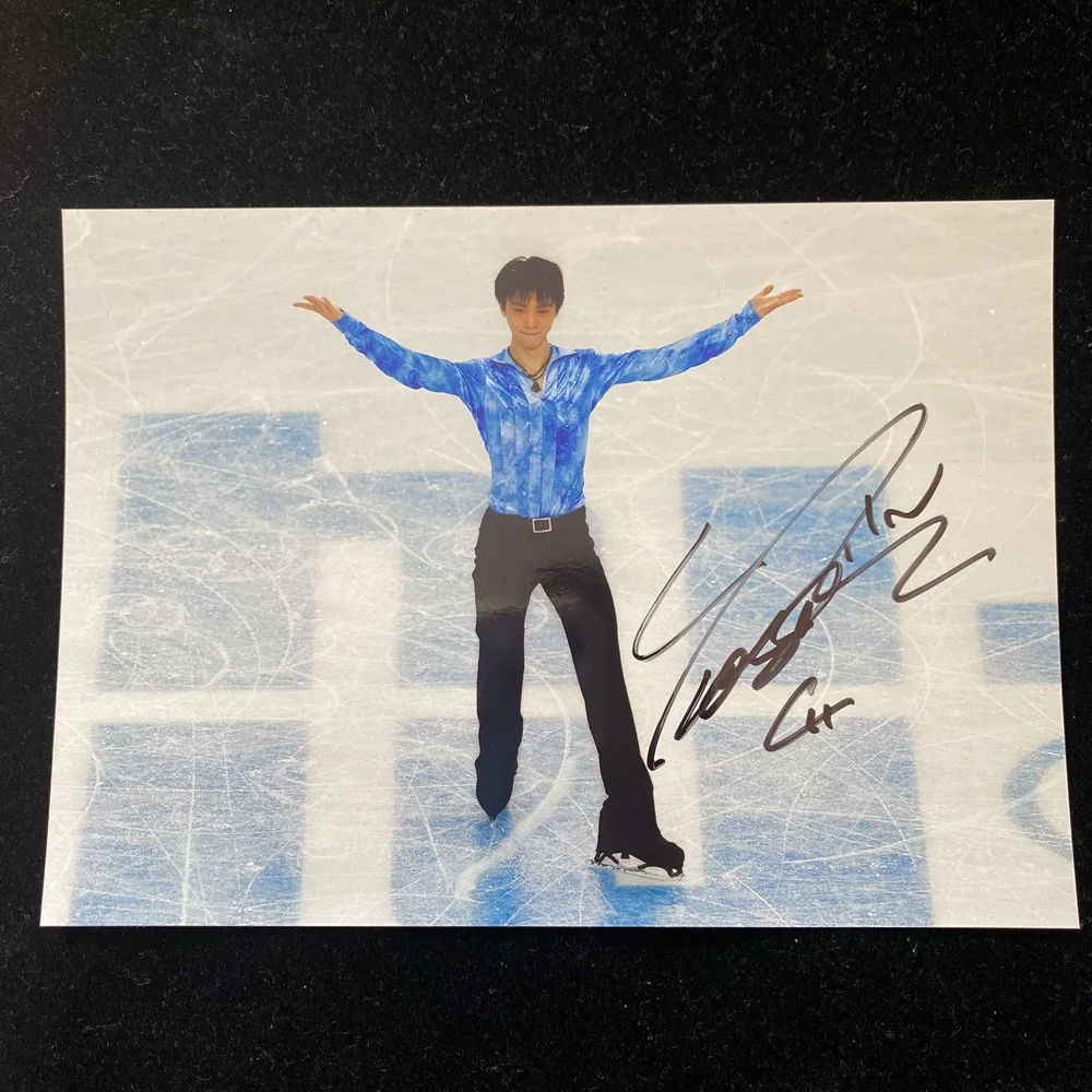 Ручная работа Hanyu yuзуру фото с автографом 5*7 дюймов Фигурное катание на коньках