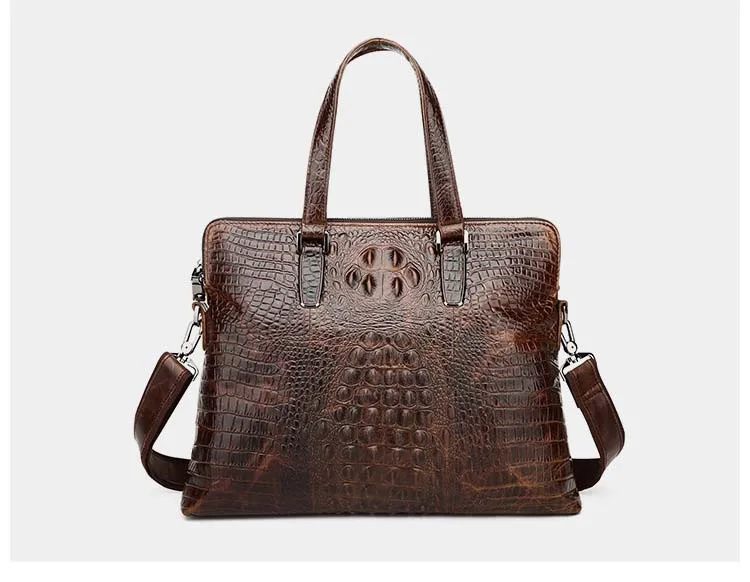 

Портфель из натуральной крокодиловой кожи для мужчин, сумка-мессенджер из немецкой винтажной кожи, деловая дорожная Сумочка для ноутбука