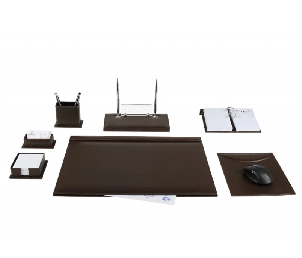 Ceyhan офисный деловой коричневый кожаный стол набор подставок для стола с