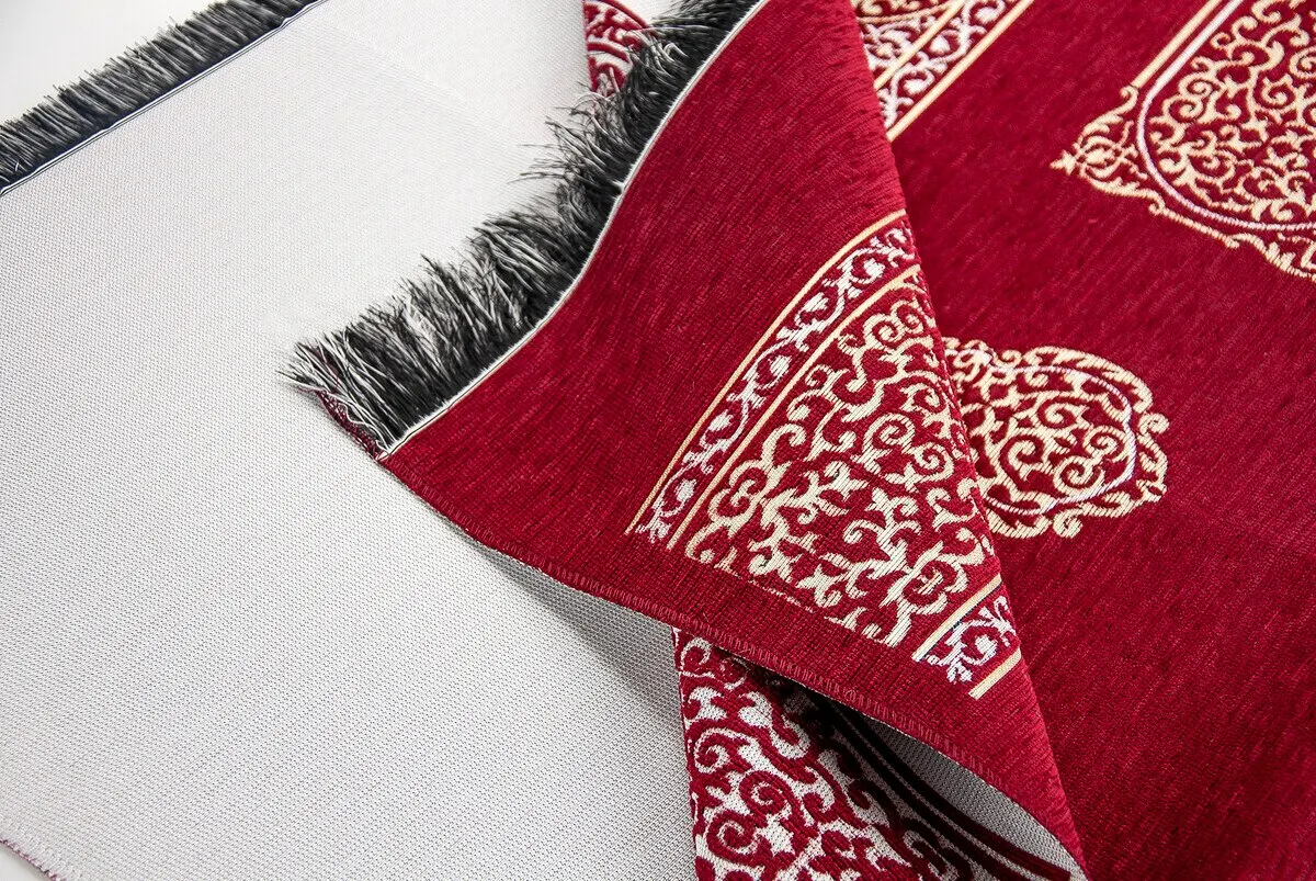 WONDERFUL Gift Ultra Plus Kaaba Cover Prayer Rug Claret in Red color. | Дом и сад