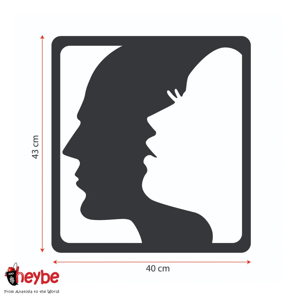 

Wooden Wall Art Decoration Female and Male Shadow Faces Love Black Color Modern Nature Home Office Living Room Bedroom Kitchen New Quality Gift Ideas Creative Stylish Adornment Beautiful Cute Picture Souvenir Luxury