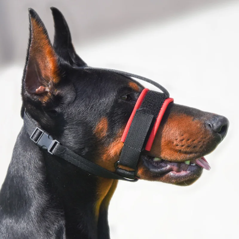 

Long Snout Adjustable Dog Muzzle with Soft Scuba Fabric Lining to Prevent Biting and Chewing Thicken Padded Pet Dog Mask