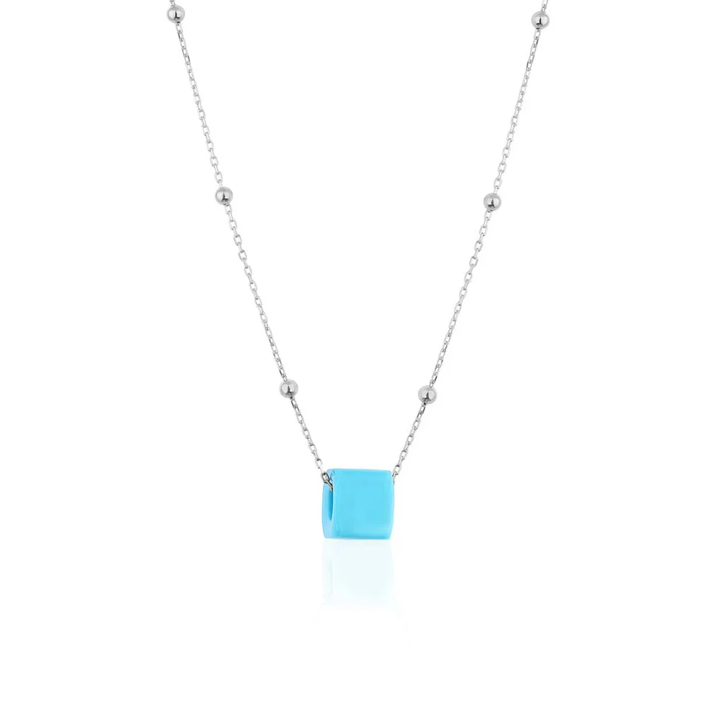 

Fashion Turquoise Necklace Pendant Jewelry 925 Sterling Silver with Chain