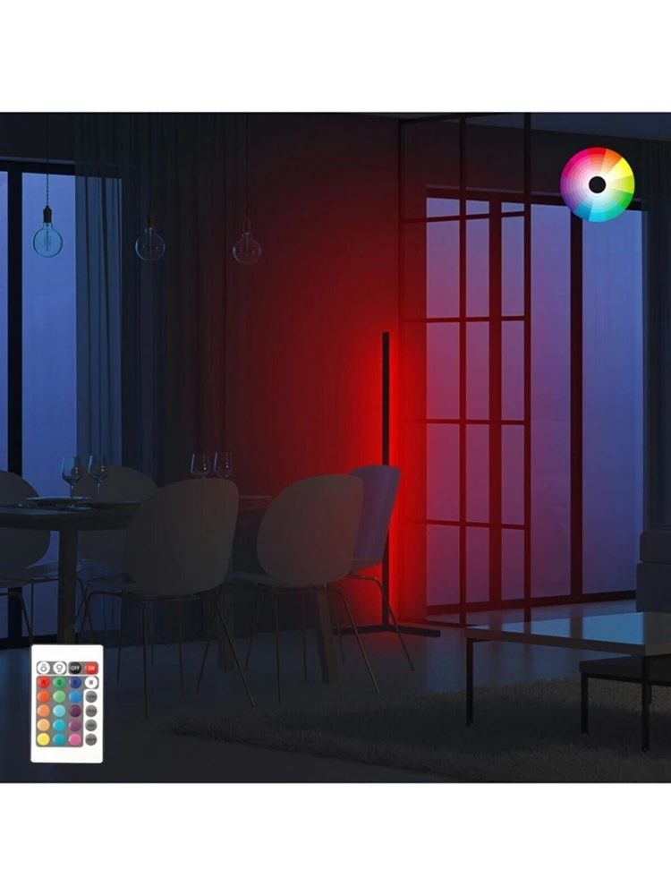 Декоративная Минималистичная светодиодная Напольная Лампа с анимированным управлением, 256 цветов, угловая лампа, освещение для дома и офис... от AliExpress WW