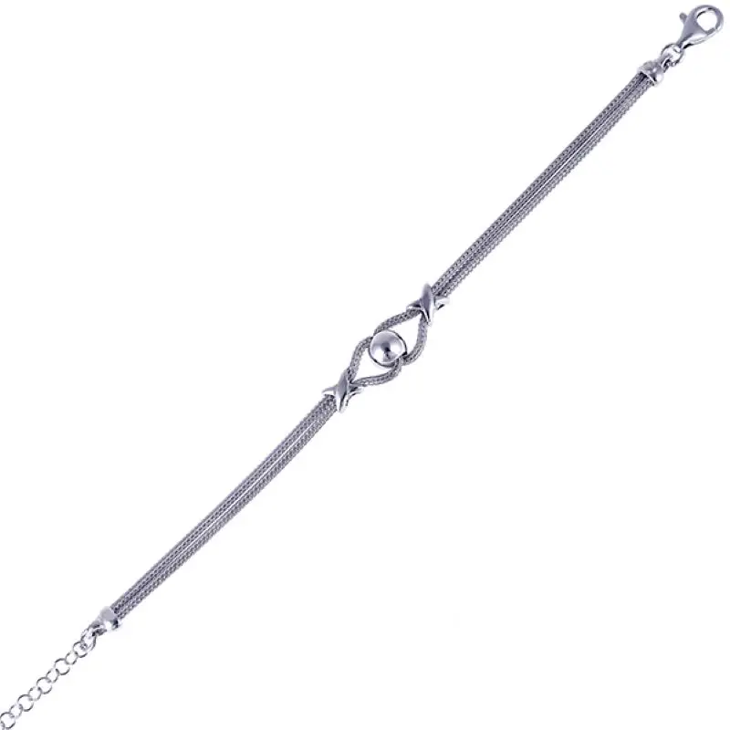 Серебряный браслет (Италия) 925 пробы с глянцевым шариком Golden Forum BR5625-S | Украшения и