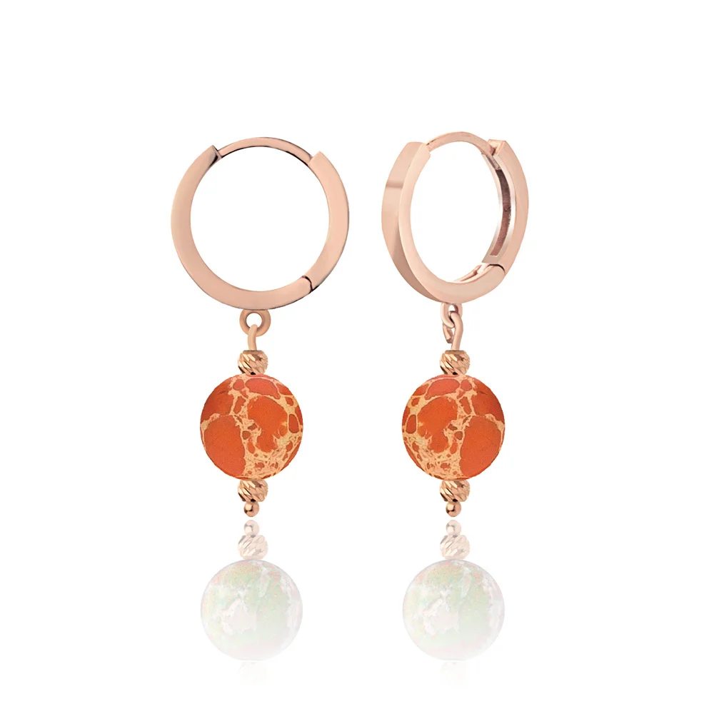 

Серьги-кольца женские из серебра 925 пробы, с малахитом