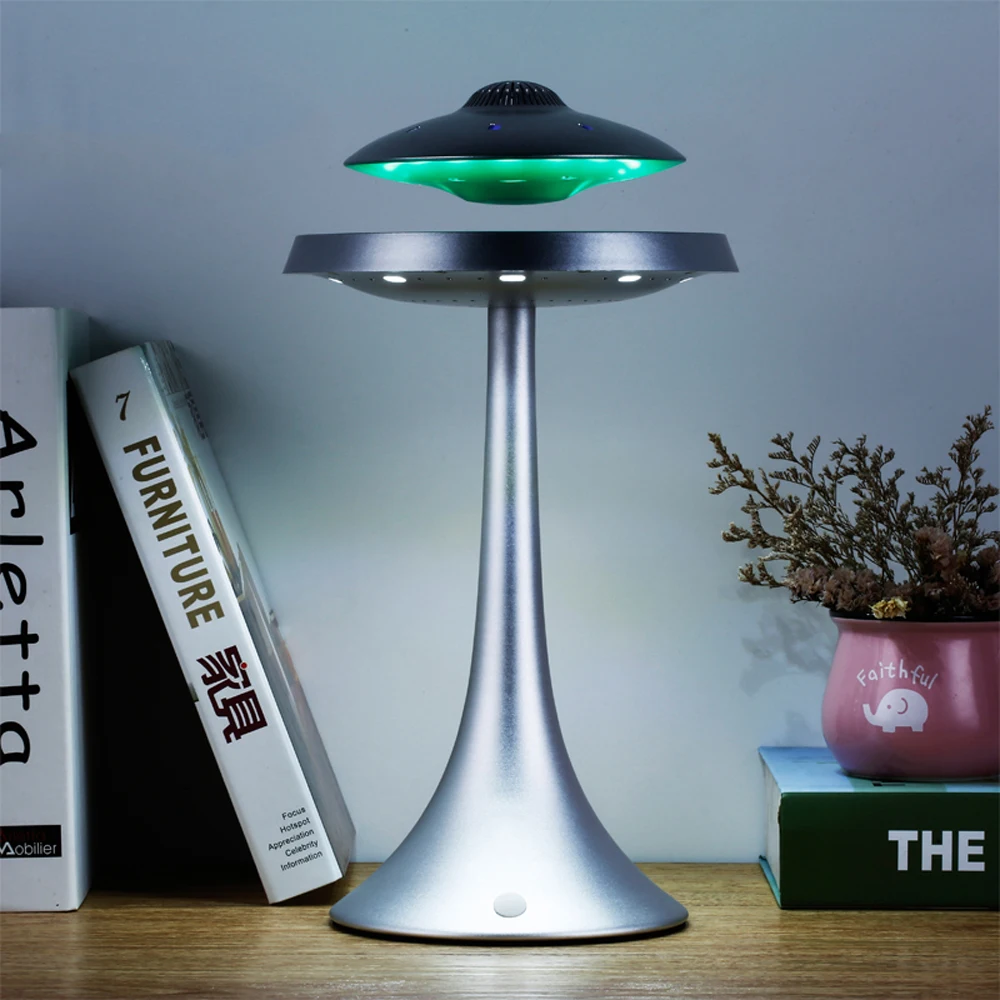 HCNT Advanced Magnetic Levitation UFO Wireless Portable Speaker with LED Table Lamp for Lllumination & Audio Player