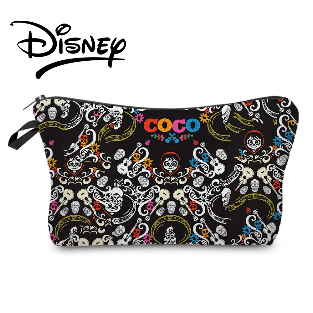 Disney Coco Handbag Women Black Shoulder Bag High Capacity Cartoon Shopping Bag Travel Foldable Beach BagSkull Halloween Gift