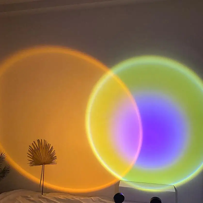 

Sunset Projector Lamp Rainbow ring light Led Night Light for Coffe shop Background Wall Decoration USB Table Lamp Tik Tok