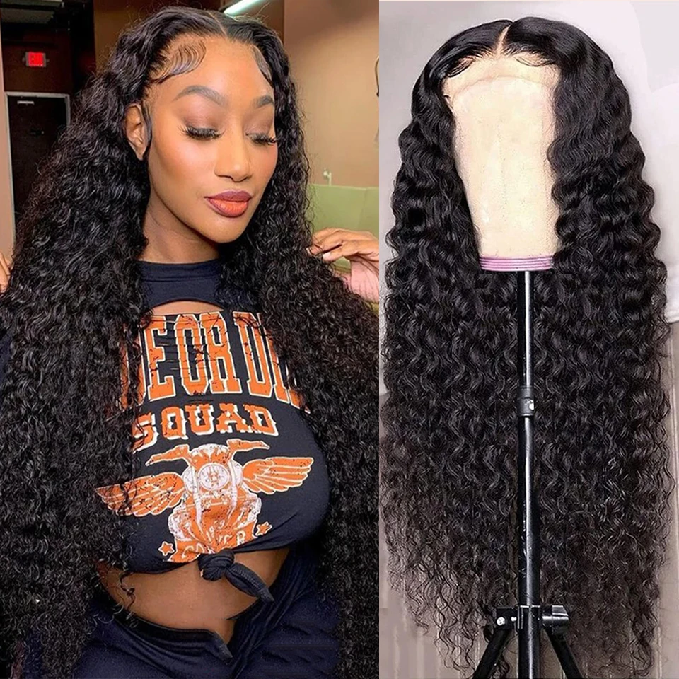Deep Wave Lace Front Human Hair Wigs For Women Curly Human Hair Wig Lace Front Wigs 13x4 Lace Frontal Wig