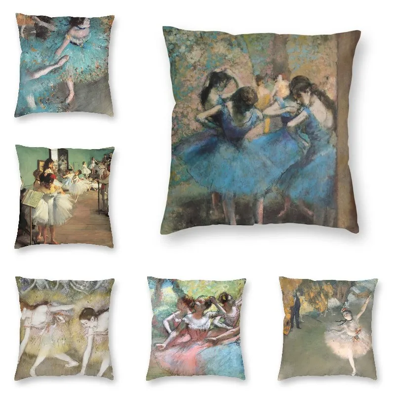 

Edgar Degas Dancers In Blue Throw Pillow Case Decor Home French Impressionist Artist Oil Painting Sofa Cushion Cover Pillowcase
