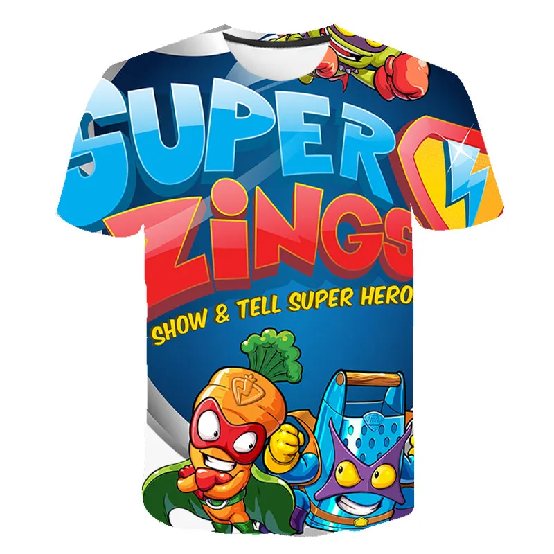 

2021 New Fashion T Shirt Summer Short Sleeve O-neck Tshirt Superzings Tees For Baby Boys Kids Casual Cartoon Tops Girls T-shirt