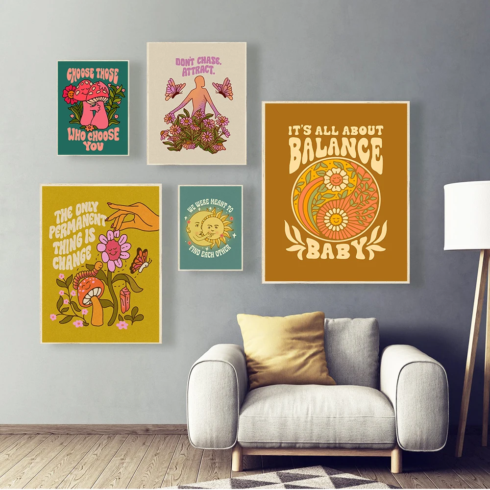 Картина на холсте See Good in All Things плакат и печать абстрактный цветок винтажная