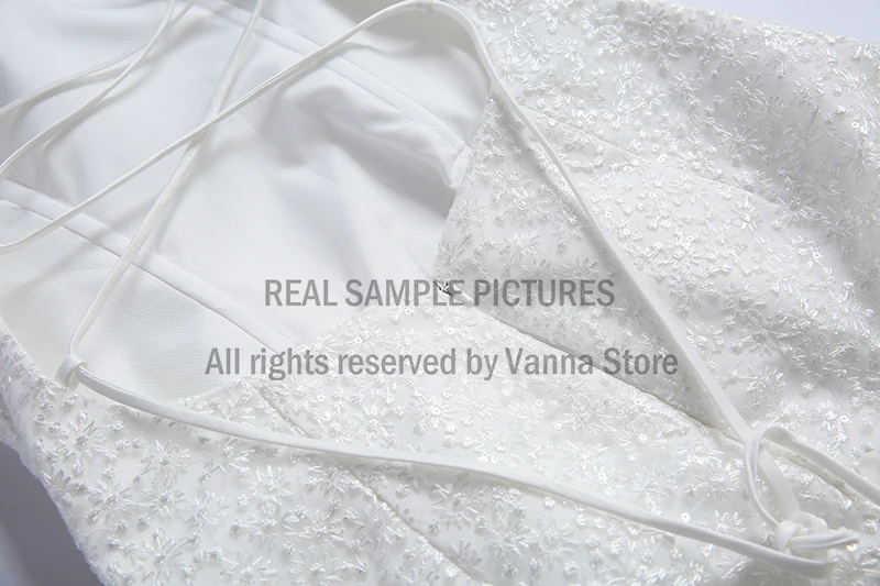 

Sheath Lace Up Bride Dress Backless High Split Soft Spaghetti Straps Floor Length Elegant Long Real Pictures Wedding Gown #720