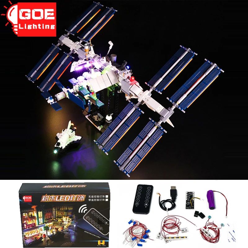 

GOE светильник ING фирменный набор со светодиодный Ной подсветкой для Lego 21321, Международная космическая станция, набор строительных блоков, ла...