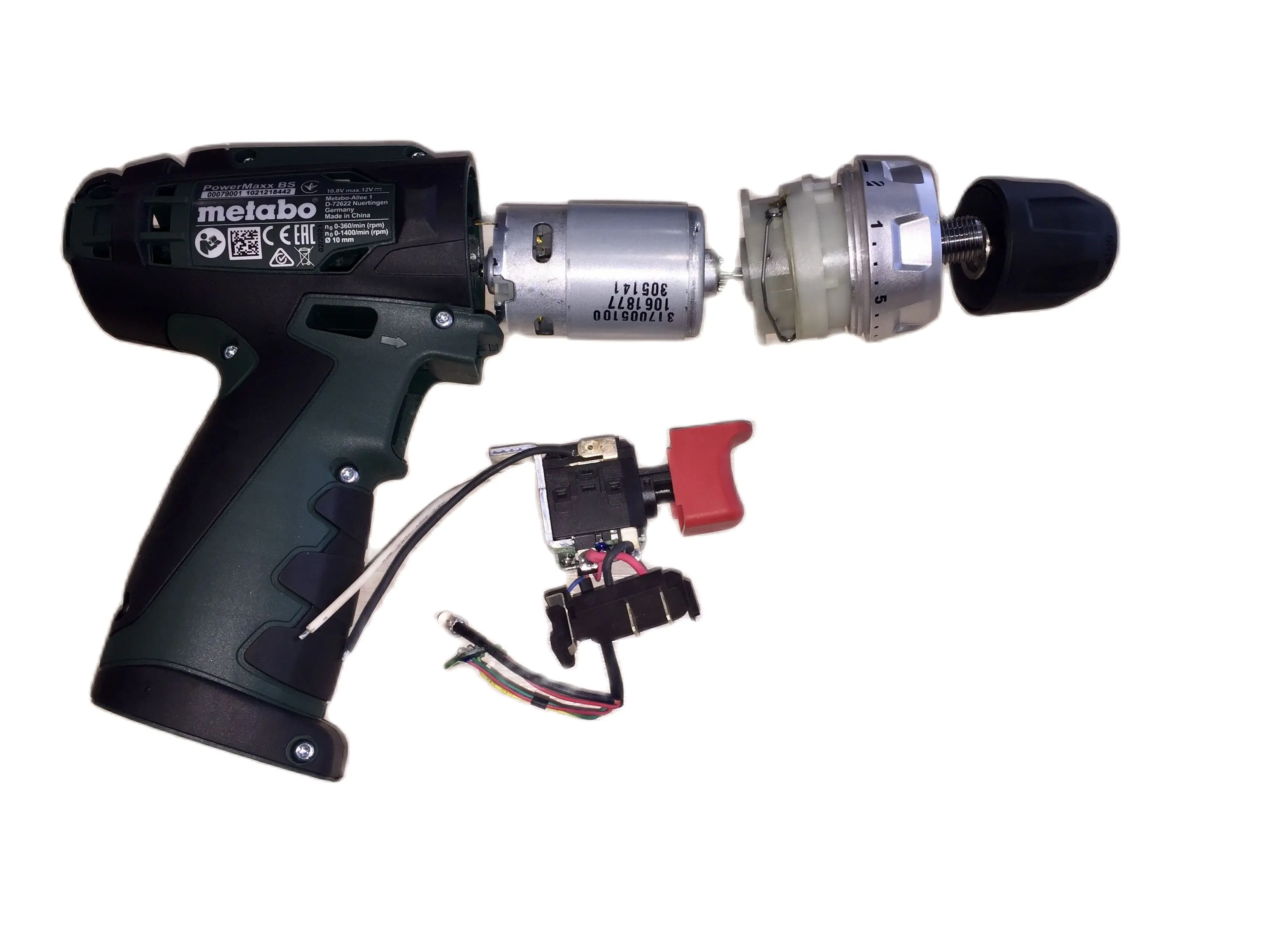 PowerMaxx 10.8v 12v 00079000 Выключатель Двигатель Редуктор АКБ Заряд. 343412370. 317005100. 317004280 317004310
