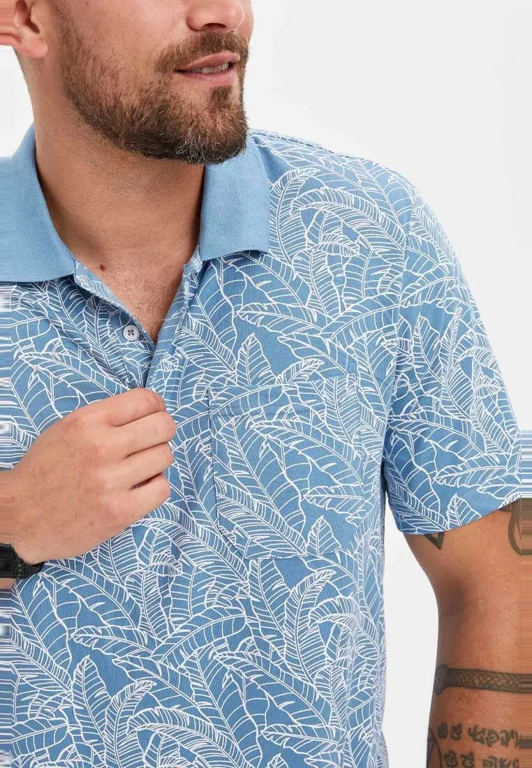 Мужская Повседневная рубашка DeFacto модная с коротким рукавом и принтом