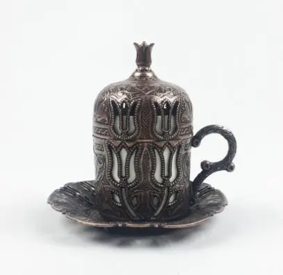 Чашка для кофе по турецки фарфор эспрессо чашка металлический держатель блюдце и