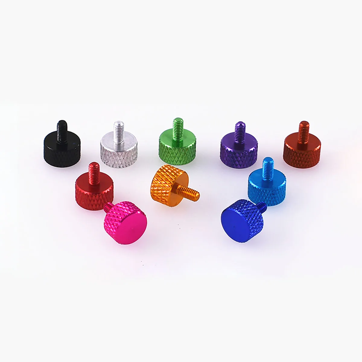 10 шт. M3 * 5 мм анодированные алюминиевые винты с накатанной головкой для