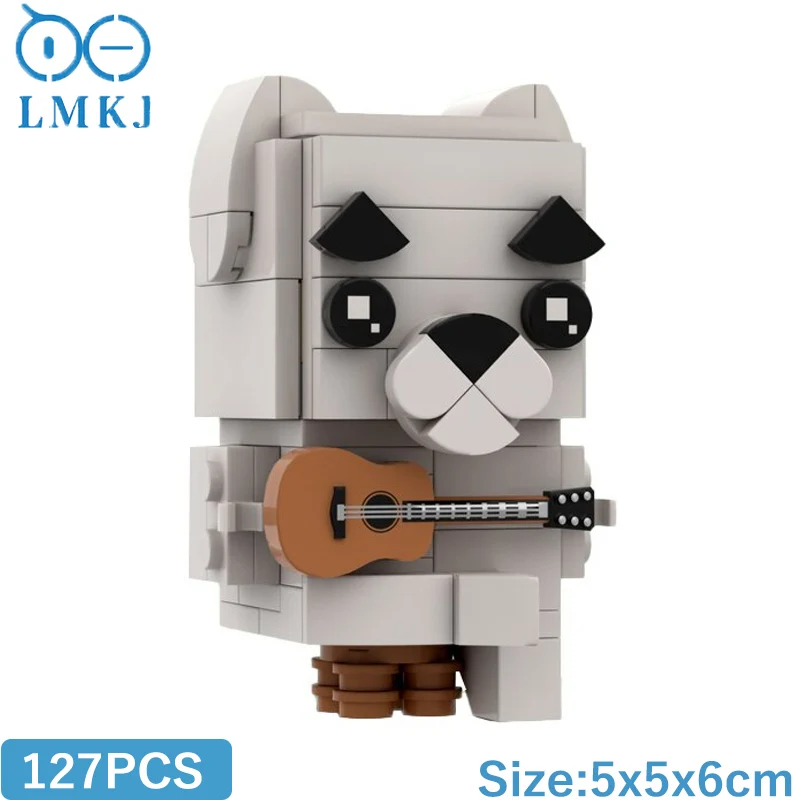 MOC Creative K.K Dog Animal Street Musician Brickheadz Building Blocks Model Kids Brain Game DIY Brick Toys For Children Gifts