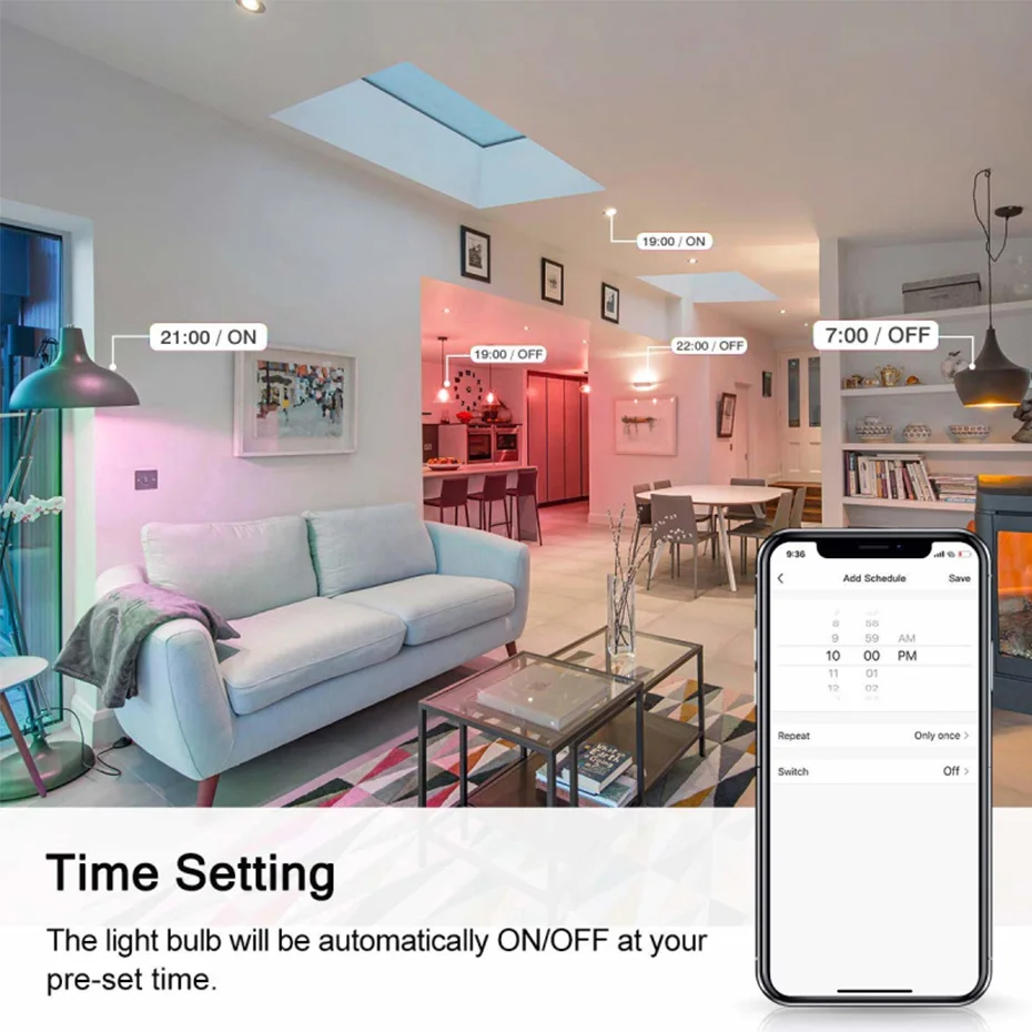 Умная Светодиодная лампа GU10 RGB с поддержкой Wi-Fi 110 В 220 8 Вт | Лампы и освещение