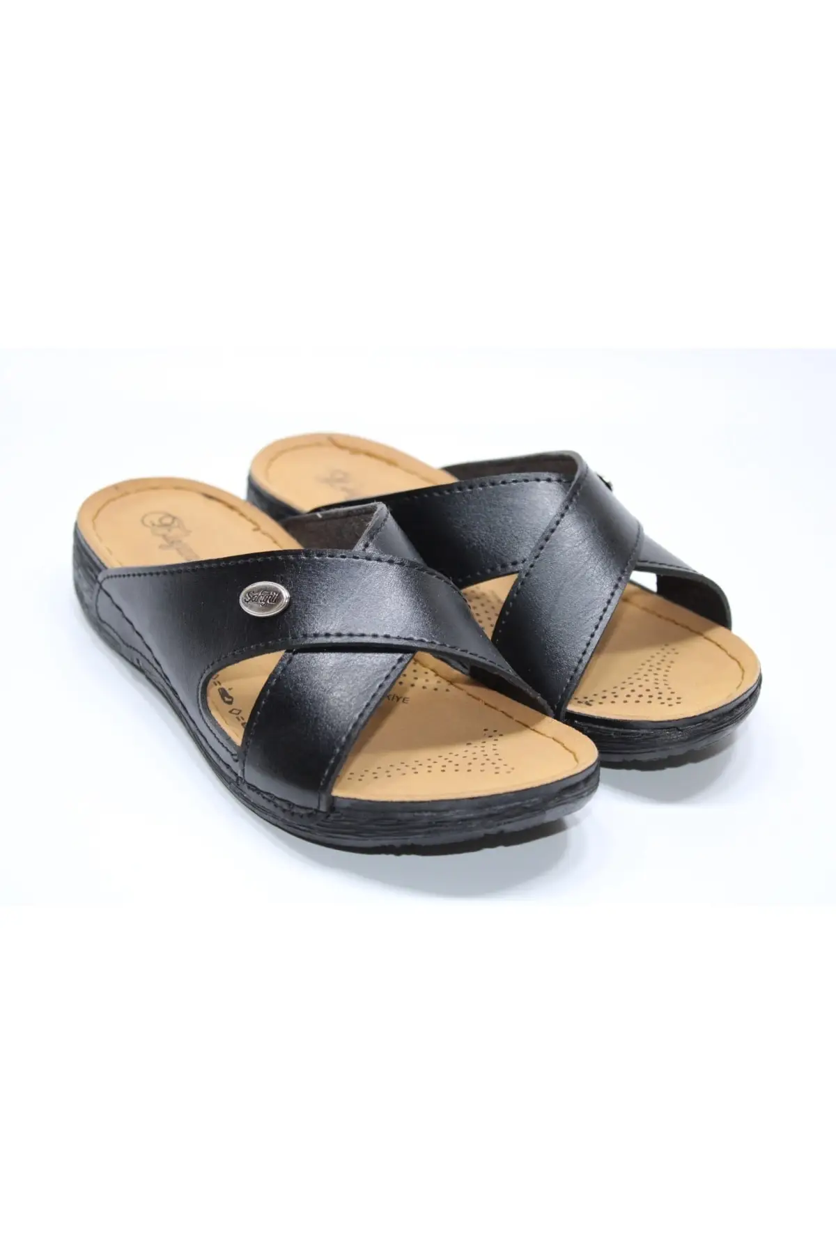 

Elegance Orthopedic 3cm Low Sole Cross Daily Home-work street Mother Slipper Women's Buckled Daily Home Inside Gezer terlik