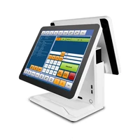 factory selling commercial pos system cash register 15 inch dual screen point of sales for supermarket