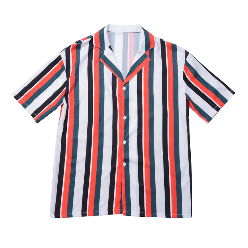 Мужская гавайская блузка с короткими рукавами повседневная свободная