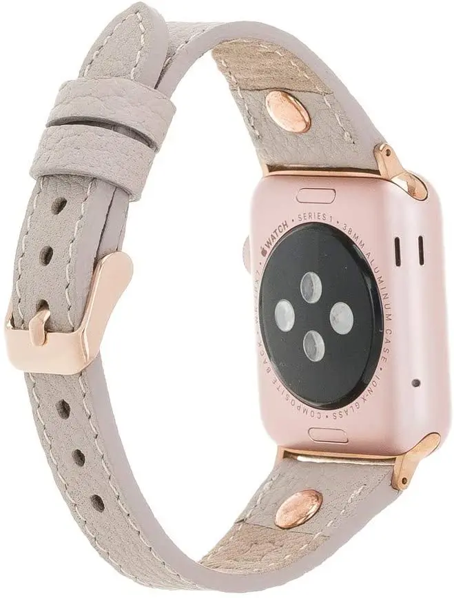 Bouletta Apple Watch Deri Kordon 38-40mm Slim RoseGold Trok ERC3 Bej | Наручные часы