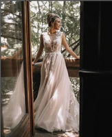 charming boho wedding dresses a line o neck sleeveless appliquestea length bridal gowns custom made for women vestidos de noiva