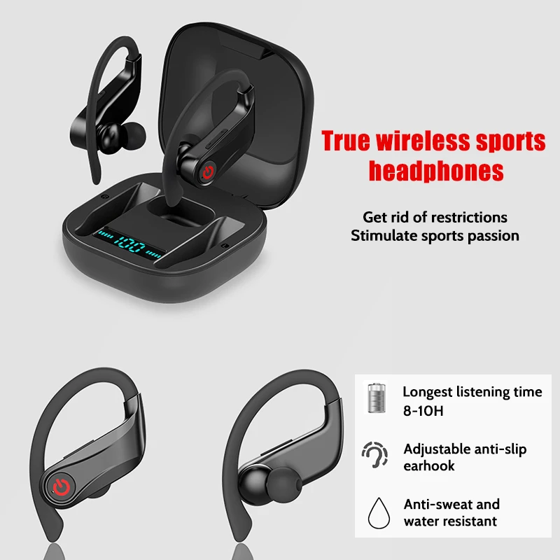 HBQ Q62 настоящие беспроводные наушники Bluetooth наушники 5,0 спортивные наушники Handsfree Ушные телефоны Blutooth вкладыши