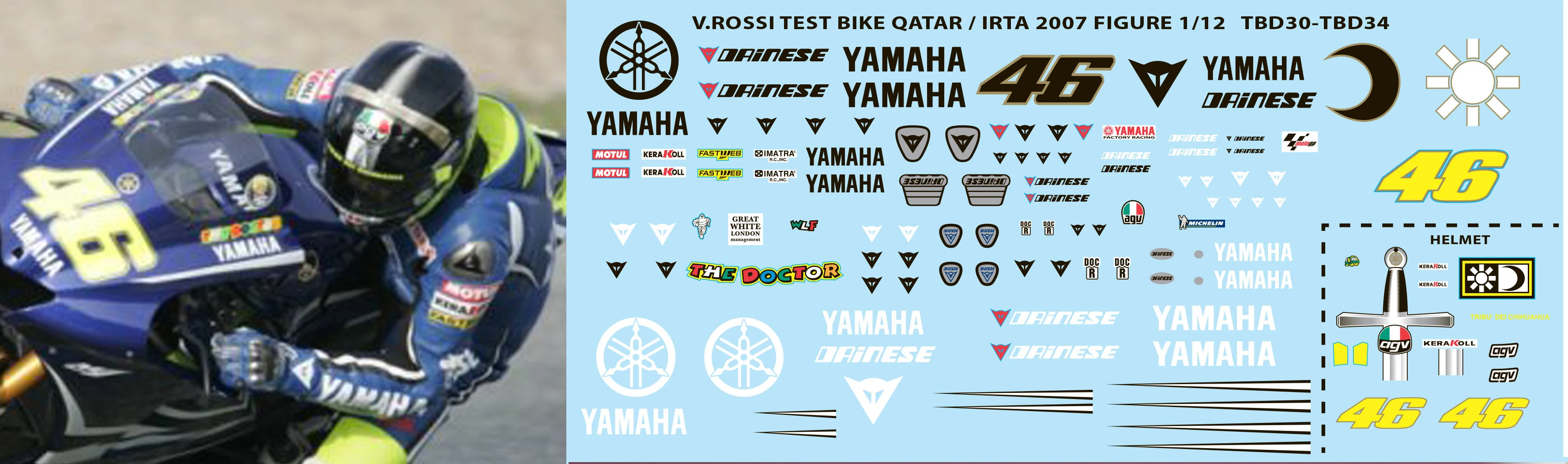 Valentino Rossi Stickers logo. Тест 2007 год