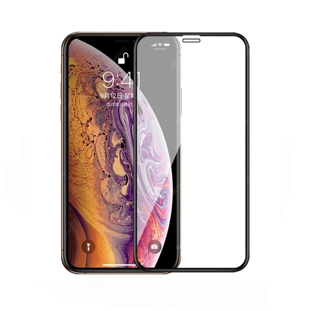 Monarch защитное стекло премиум класса полноэкранное 4D для iPhone 11 PRO MAX/XS MAX с чёрной