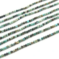 natural stone african turquoise beads strand faceted round 2mm for diy jewelry making bracelet necklace