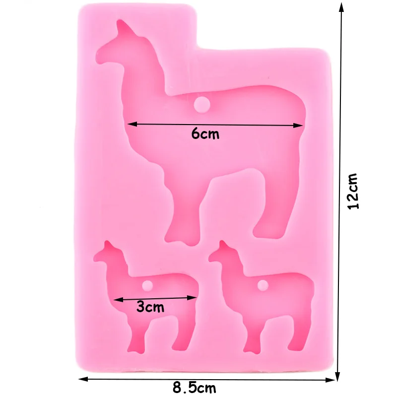 Блестящая лама животное силиконовая форма для брелоков верблюжья цепочка ключей