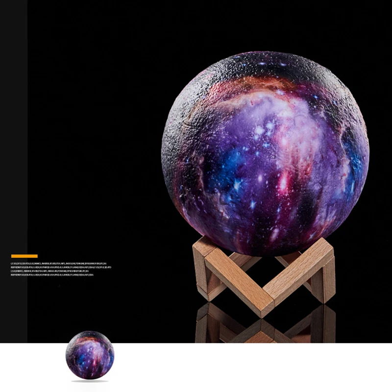 

USB Colorful 3D Printing Jupiter Lamp Planet Light Star Remote Contorl Rechargeable Bedroom Home Decor Night Lights Child gifts