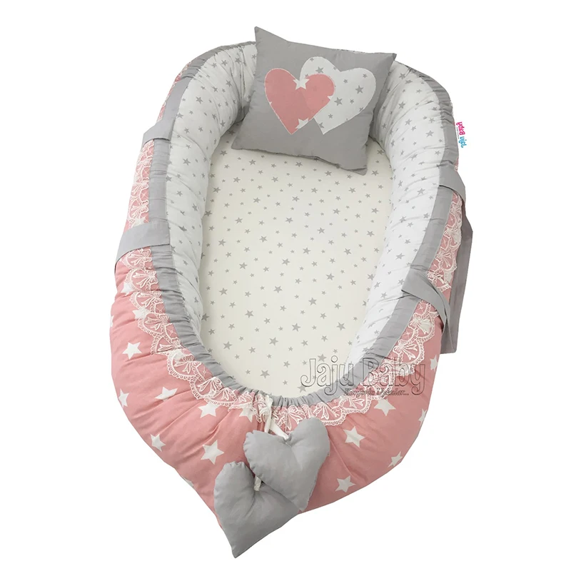 Детское ортопедическое постельное белье Jaju Baby 100x6 0 ручной работы с порошковыми звездами, портативная кроватка для путешествий, кровать для новорожденных, кровать для матери