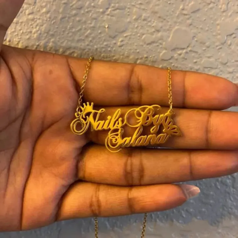 Ожерелья с именем для пар из нержавеющей стали персонализированное ожерелье