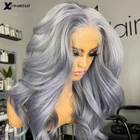 hd transparent 13x4 lace wig for black women full ends lace front human hair wigs 13x6 lace front wig silver grey human hair