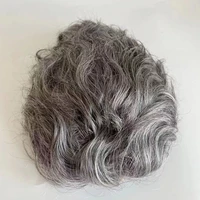 silver gray mens toupe human hair systems 1b60 polymono lace base prosthesis 8x10inch prosthetic hair capillary hairpiece